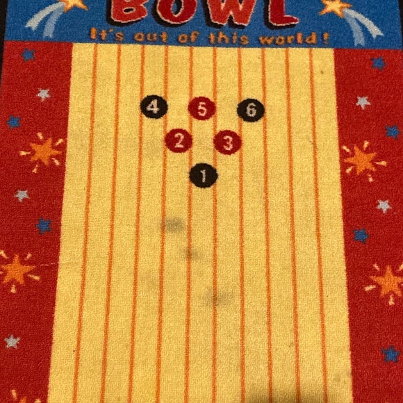 Vintage Galaxy Bowl Bowling Rug Carpet 67 X 26 Rare - Picture 3 of 11